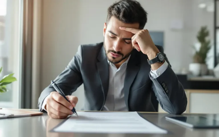 Personne hésitant avant de signer un contrat